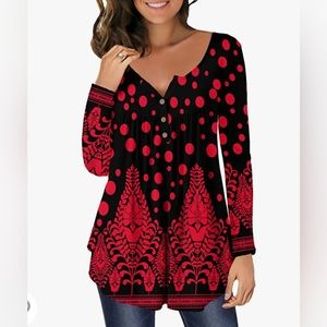 MODARANI Ruffle fit Flare Tunic Blouse. Model pics for show only! NWOT